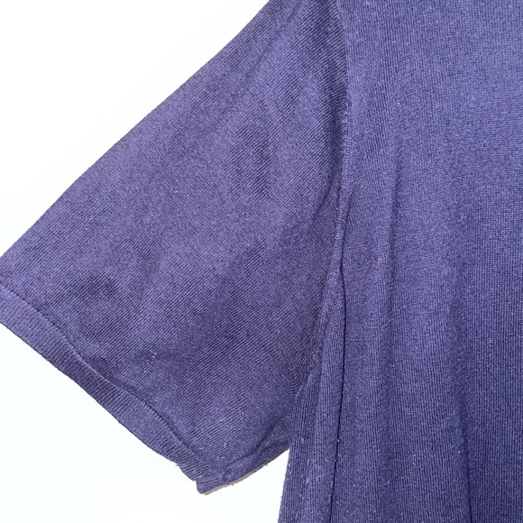 EUC Loft Striped Crossover Back Mixed Media Sweater Tee Size 4X - Picture 4 of 8